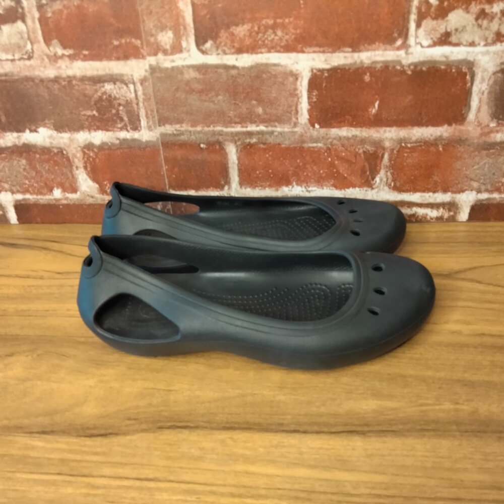 Crocs Womens Mary Jane Size 8 Slip On Black Flats - Picture 3 of 8